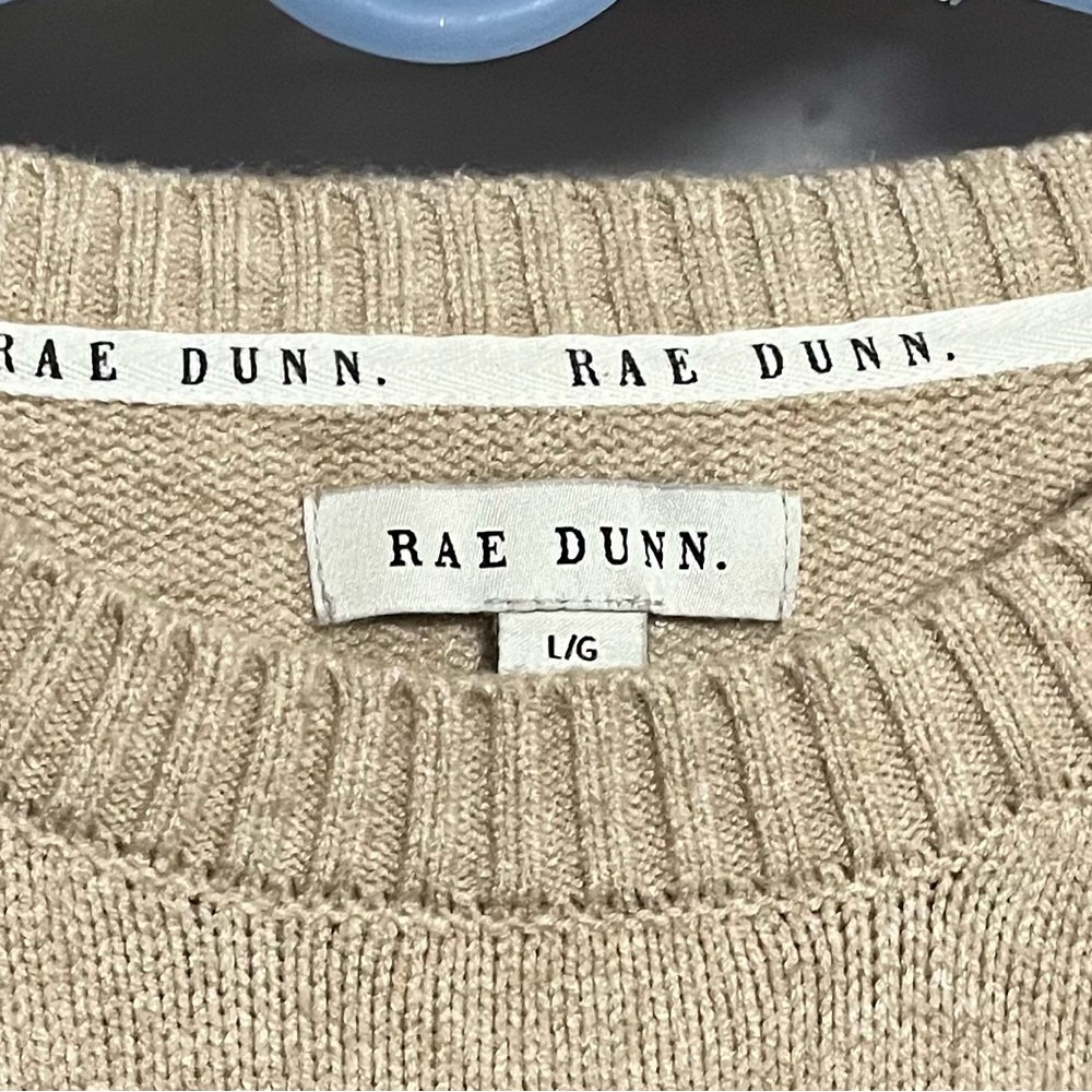 Rae Dunn Cream Crew Neck Sweater Grateful Print - Picture 4 of 4